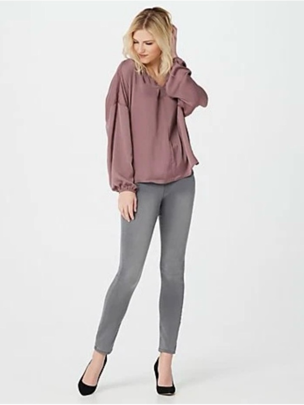 Mauve Balloon Sleeve Top